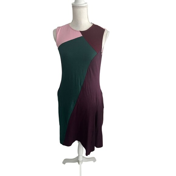 eSHAKTI Multicolor Colorblock A Line Dress Size 2 - Picture 4 of 5